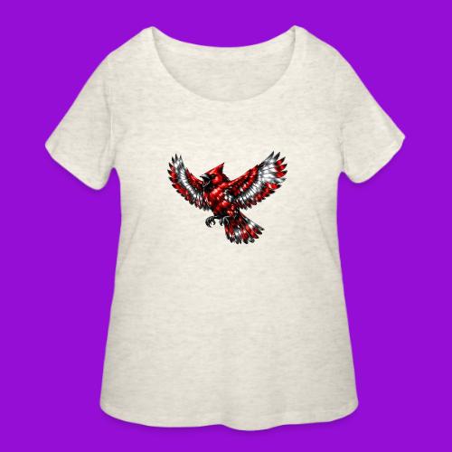 Silver Cardinal in Flight - Women's Curvy T-Shirt