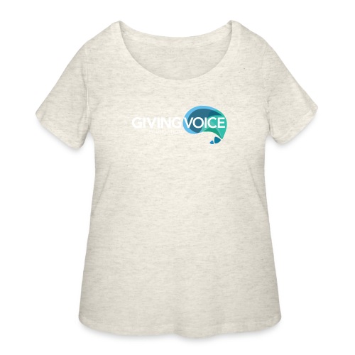 Giving Voice Logo with White Text - Women's Curvy T-Shirt