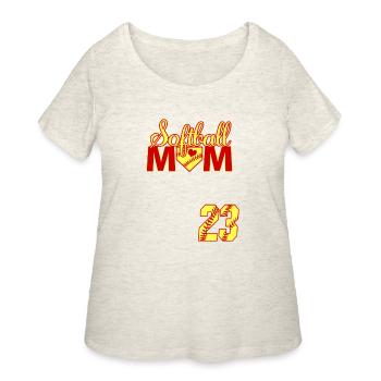 Softball Mom Mother'S Day 23 Fastpitch Jersey Numb - Women's Curvy T-Shirt - heather oatmeal - Front