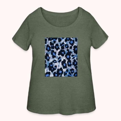 blue ank black leopard pattern - Women's Curvy T-Shirt