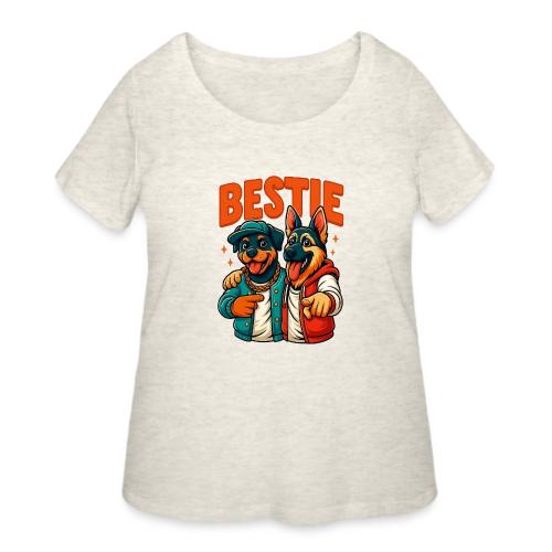 Hip Hop Dog Besties Shirt for Friends & Pet Lovers - Women's Curvy T-Shirt
