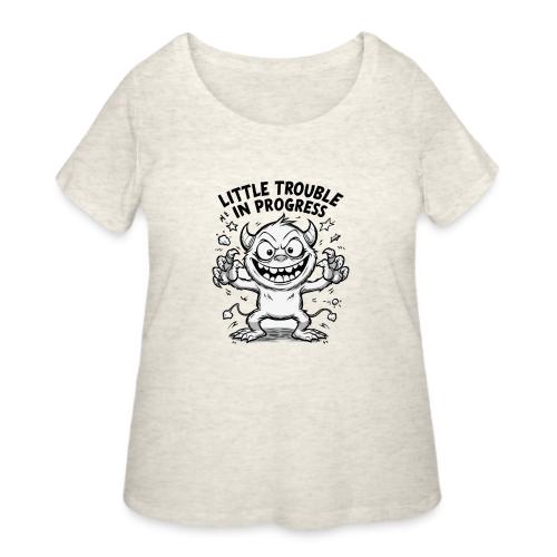 Playful Mischief Demon Illustration - Women's Curvy T-Shirt