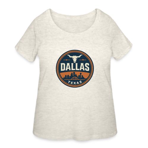 Vintage Dallas Texas Western Skyline Retro Cowboy - Women's Curvy T-Shirt