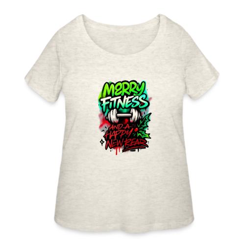 Merry Fitness Christmas Gym Humor - Women's Curvy T-Shirt