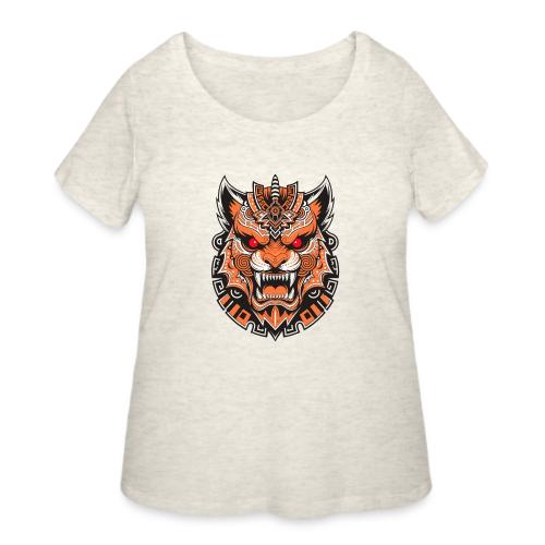 Tribal Demon Wolf Mask - Women's Curvy T-Shirt
