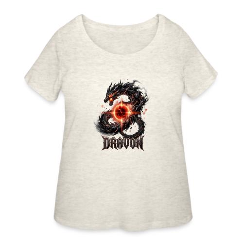Dravon Fire Dragon Dark Fantasy Graphic T-Shirt - Women's Curvy T-Shirt