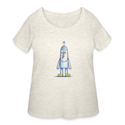Funny Doodle Bird Character - Women's Curvy T-Shirt