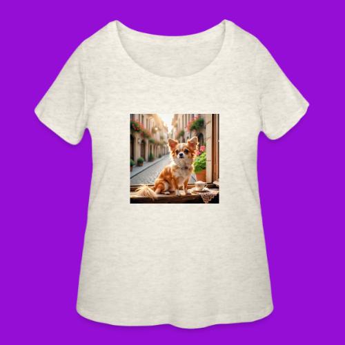 Morning coffee Chihuahua - Women's Curvy T-Shirt