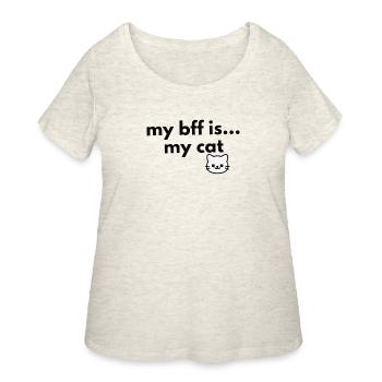 CAT bff - Women's Curvy T-Shirt - heather oatmeal - Front