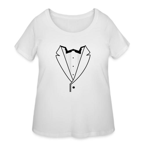 Tuxedo Plain w. Black Lines - Women's Curvy T-Shirt