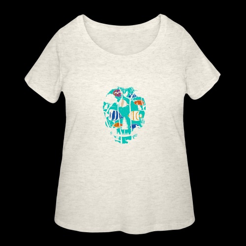 Underwater Skull - Women's Curvy T-Shirt