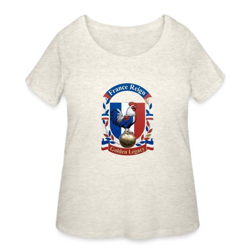 France Rooster Reign T-Shirt, Tricolore Pride Gift - Women's Curvy T-Shirt