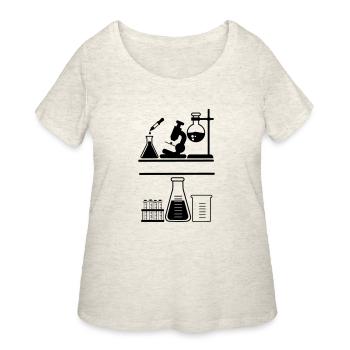Laboratory with microscope - Women's Curvy T-Shirt - heather oatmeal - Front