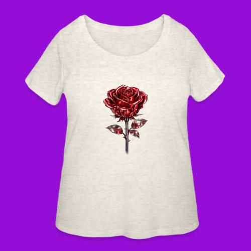 Silver Rose - Women's Curvy T-Shirt