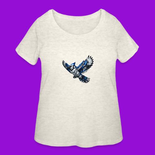 Silver Blue Jay in Flight - Women's Curvy T-Shirt