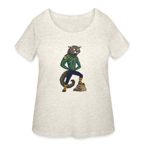 Raccoon Ranger in Neon Armor - Women's Curvy T-Shirt
