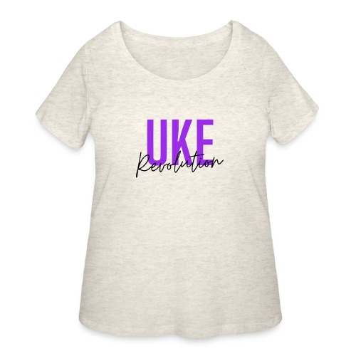 Front & Back Purple Uke Revolution Get Your Uke On - Women's Curvy T-Shirt