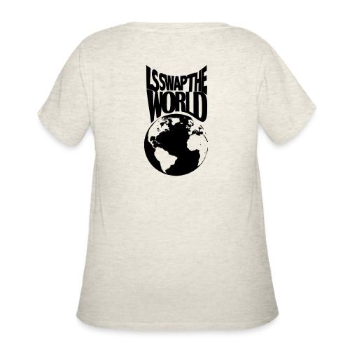 LS Swap the World (Front & Back) - Women's Curvy T-Shirt
