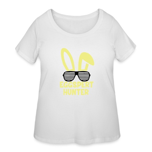 Eggspert Hunter Easter Bunny with Sunglasses - Women's Curvy T-Shirt