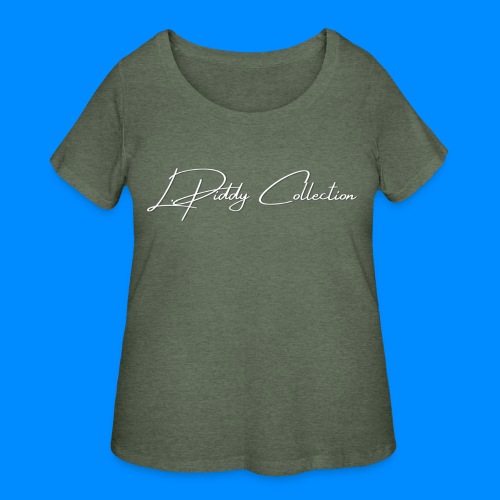 Official L.Piddy Collection Logo in White - Women's Curvy T-Shirt