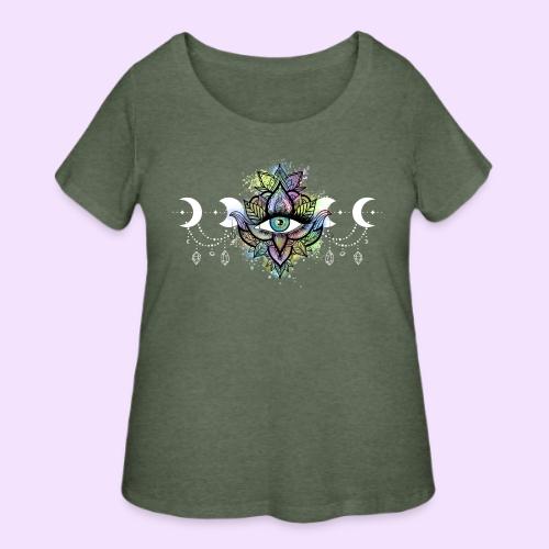 Third Eye Mandala - Moon Cycle Design - Women's Curvy T-Shirt