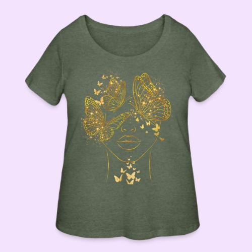 Queen Of Butterflies - Goddess Design - Women's Curvy T-Shirt