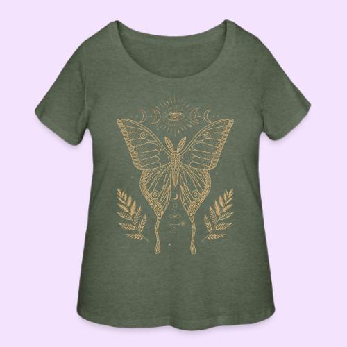 Third Eye Butterfly - Moon Cycle Design - Women's Curvy T-Shirt