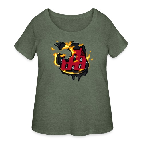BAB Logo on FIRE! - Women's Curvy T-Shirt