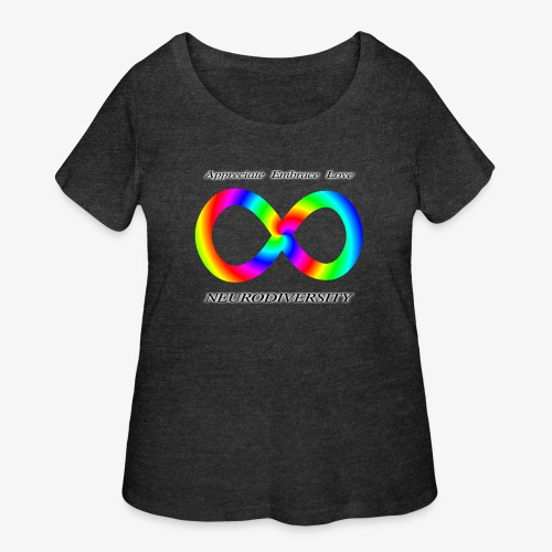 Embrace Neurodiversity with Swirl Rainbow - Women's Curvy T-Shirt
