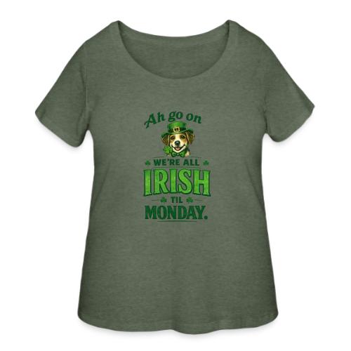 St. Patrick’s Day Dog T-Shirt – We’re All Irish - Women's Curvy T-Shirt