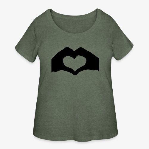 Silhouette Heart Hands | Mousepad - Women's Curvy T-Shirt