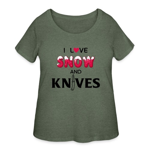 I Love Snow and Knives - Women's Curvy T-Shirt
