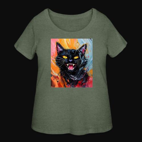 Black Cat Halloween - Women's Curvy T-Shirt