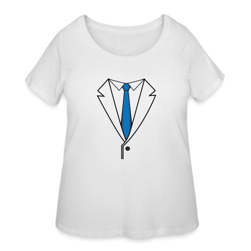 Suit with Blue Tie - Women's Curvy T-Shirt