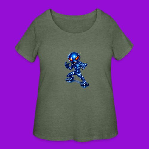 Angry Blue Alien - Women's Curvy T-Shirt