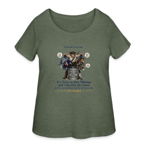 Fav Patriot Taking Out Trash-Printed Front & Back - Women's Curvy T-Shirt