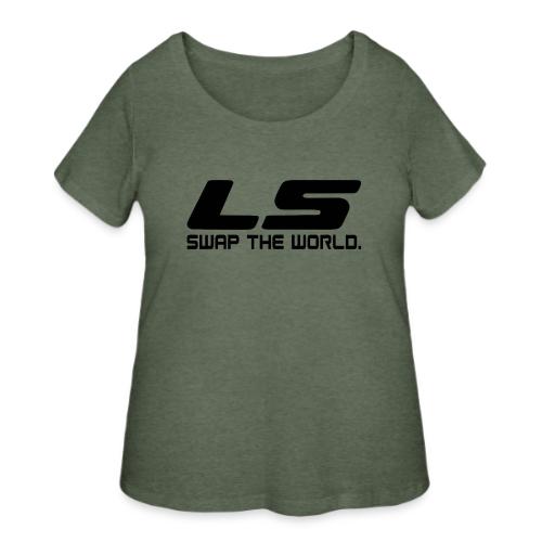 LS Swap The WORLD (Back and Front) - Women's Curvy T-Shirt