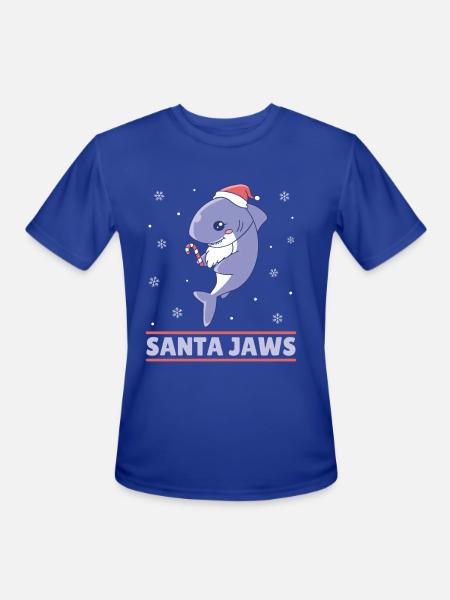 Santa Jaws - Men's Moisture Wicking Performance T-Shirt - royal blue
