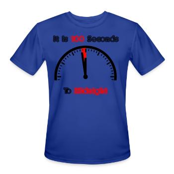 It is 100 SecondsTo Midnight - Men's Moisture Wicking Performance T-Shirt - royal blue - Front - Jackson (183cm)