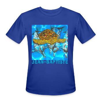Sea Turtle & Dolphins - Men's Moisture Wicking Performance T-Shirt - royal blue - Front - Jackson (183cm)