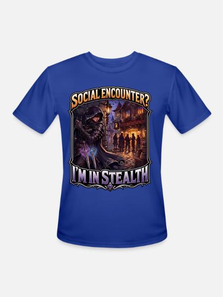 SOCIAL ENCOUNTER? I’M IN STEALTH - Men's Moisture Wicking Performance T-Shirt - royal blue