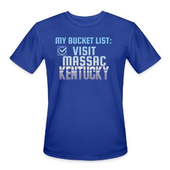 Massac Kentucky Bucket List Home Town - Men's Moisture Wicking Performance T-Shirt - royal blue - Front - Jackson (183cm)