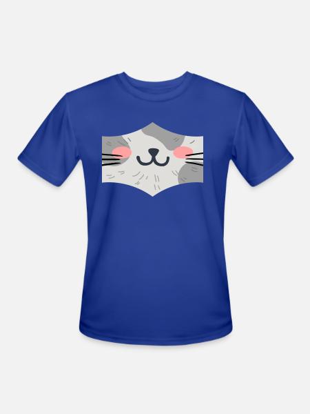 Cat Face Mask - Men's Moisture Wicking Performance T-Shirt - royal blue
