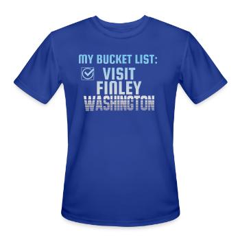 Finley Washington Bucket List Home Town - Men's Moisture Wicking Performance T-Shirt - royal blue - Front - Jackson (183cm)