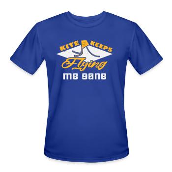 Kite Flying Keeps Flying Me Sane - Men's Moisture Wicking Performance T-Shirt - royal blue - Front - Jackson (183cm)