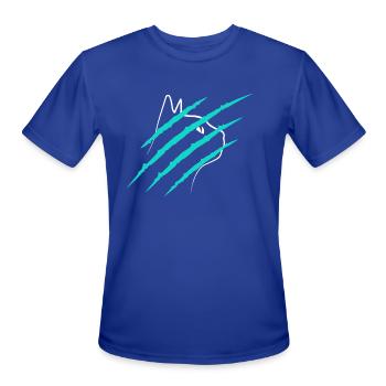 Scratch the Cat ! - Men's Moisture Wicking Performance T-Shirt - royal blue - Front - Jackson (183cm)