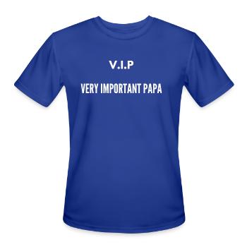 Vip Very Important Papa - Men's Moisture Wicking Performance T-Shirt - royal blue - Front - Jackson (183cm)