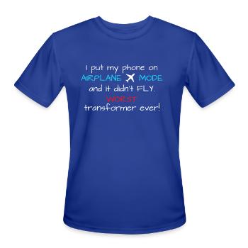 Airplane Mode - Men's Moisture Wicking Performance T-Shirt - royal blue - Front - Jackson (183cm)