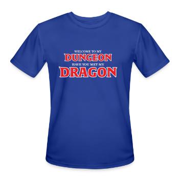 DUNGEON DRAGON retro - Men's Moisture Wicking Performance T-Shirt - royal blue - Front - Jackson (183cm)