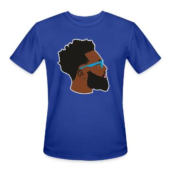 Handsome Afro Man with Blue Glasses - Men's Moisture Wicking Performance T-Shirt - royal blue - Front - Jackson (183cm)